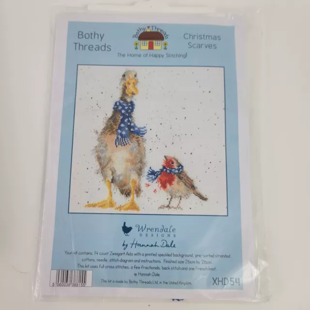 Bothy Threads Counted Cross-stitch Kit XHD54 Christmas Scarves Duck Robin 10.25"