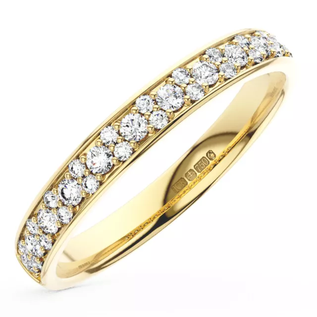 0.35CT Round Brilliant Cut Diamonds Half Eternity Wedding Ring in 9K Yellow Gold