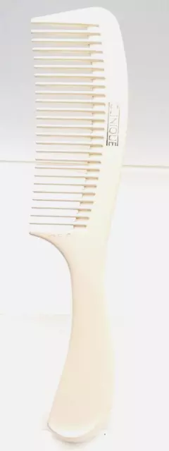 Vintage Clinique Hair Comb Wide Tooth Detangling Hard Plastic White 9" Logo USA