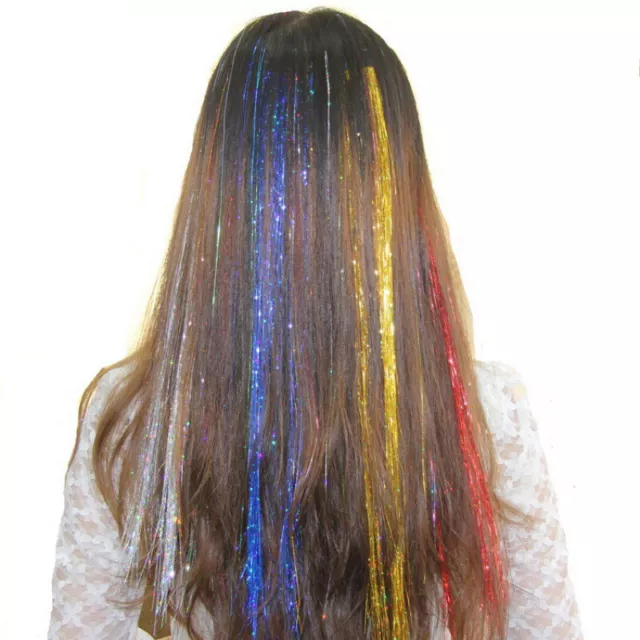 Glitter capelli lametta estensione capelli capelli capelli sintetici capelli finti con clip