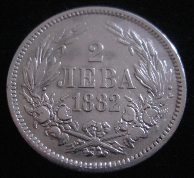 Mds Bulgarien Bulgaria 2 Leva 1882 "Aleksandr I.", Silber #W