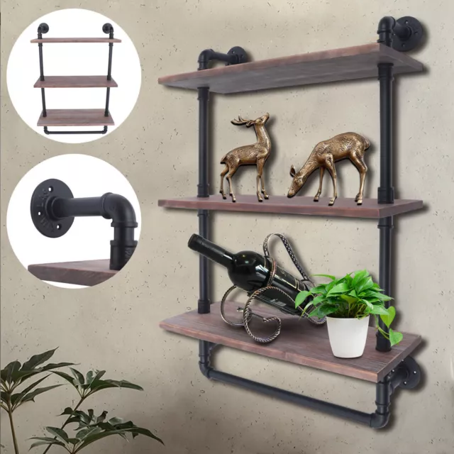 Industrial Pipe Shelving Iron Pipe Shelves & Wall Mounted Hanging Floating Racks