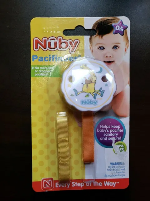 Infant Nuby Pacifinder Giraffe Monkey Clip With Ribbon 0+ Months Nwt Bpa Free