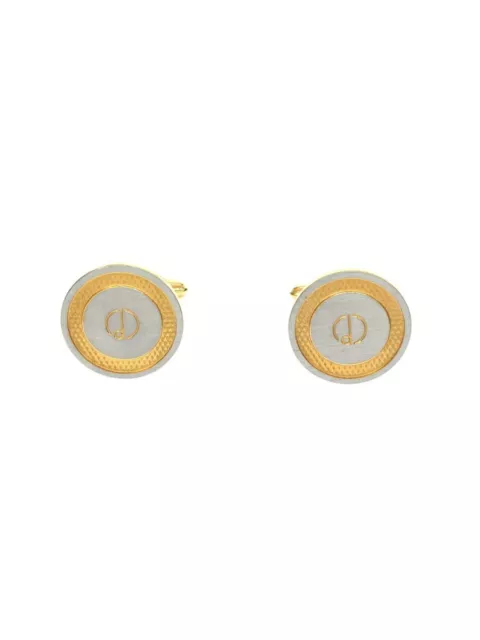 dunhill Cufflinks Sleeve Button Gold Plated Round Logo Design Men's 1.8 x 1.8cm