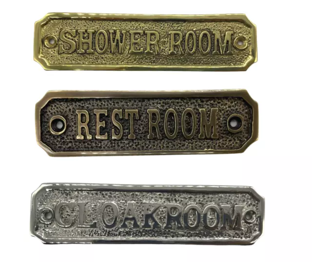 Door signs/plagues, Restroom, Shower room, cloak room, brass plate, solid
