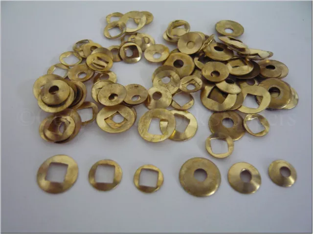 Mix Square & Round Hole Domed Brass Clock Hand Washers for Repair Spares Parts