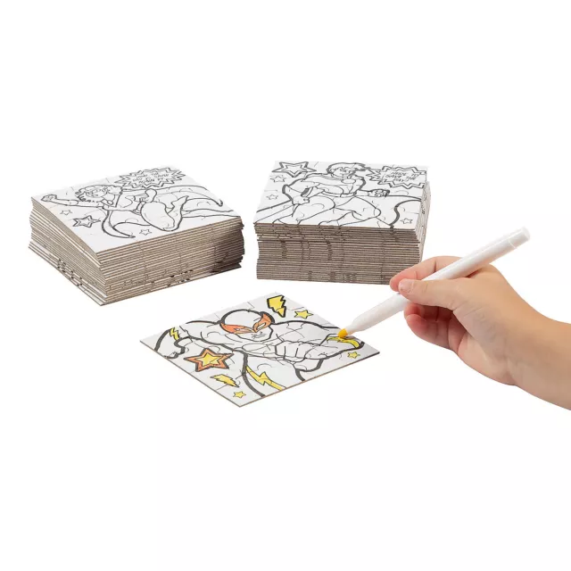 Color Your Own Superhero Mini Puzzles - Craft Kits - 50 Pieces