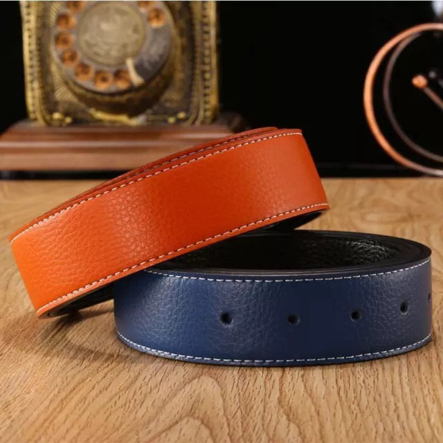 Strap Belt Men's Straps New H 38mm Replacement Leather No Buckle Men Genuine