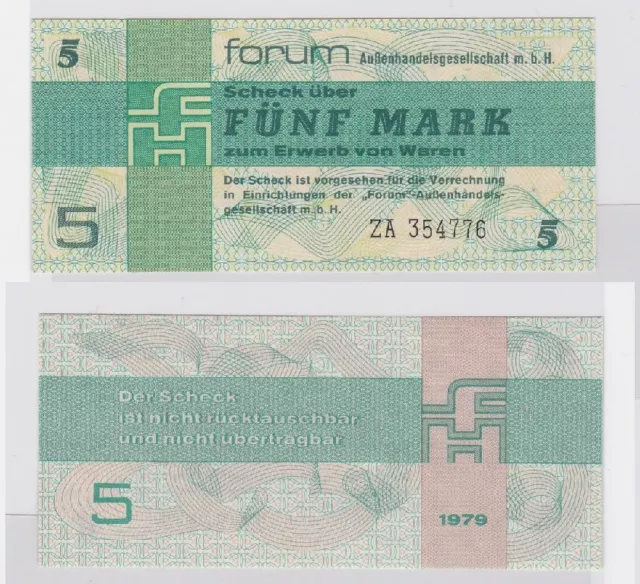 5 Mark DDR Banknoten Forum Scheck 1979 Ersatznote RAR (117361)