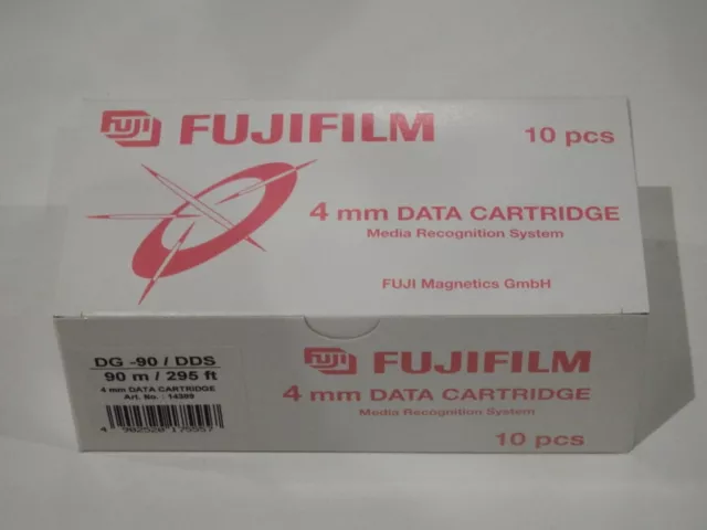 Box of 10 x Fujifilm DDS1/DDS-1 DAT Data Tapes/Cartridges 4mm 2/4GB DG-90 NEW