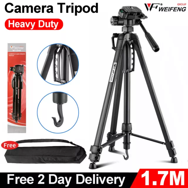 67" Large Camera Tripod Aluminium Professional Heavy Duty Pan Head DSLR Travel