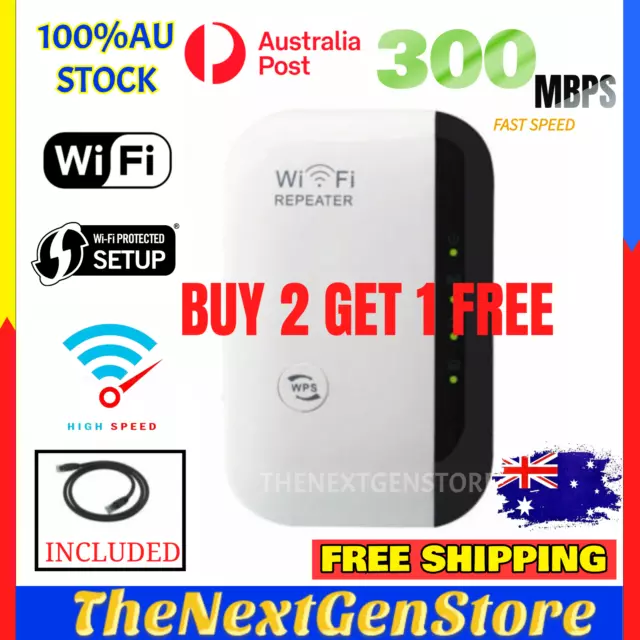 300Mbps Wifi Extender Repeater Range Signal Booster Wireless AP Router AU Plug