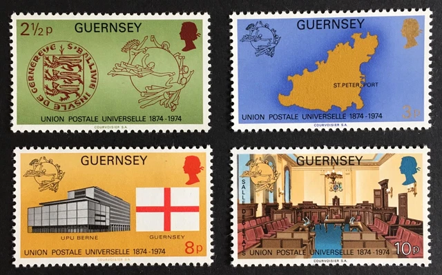 GB QEII Guernsey 1974 Centenary of U.P.U Set of 4  SG114 - SG117 MNH