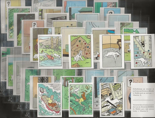 Milou (Bobbie Bubble Gum Belgium)-Full Set- Tintin 1964 (Belgian Issue 64 Cards)