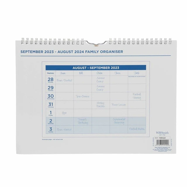 WHSMITH A4 20232024 MidYear Academic Calendar Week to View £5.99