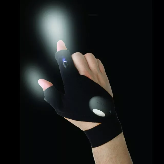 Fingerhandschuh mit LED Licht Taschenlampe Handschuhe Outdoor Ausrüstung Rettung Nachtangeln