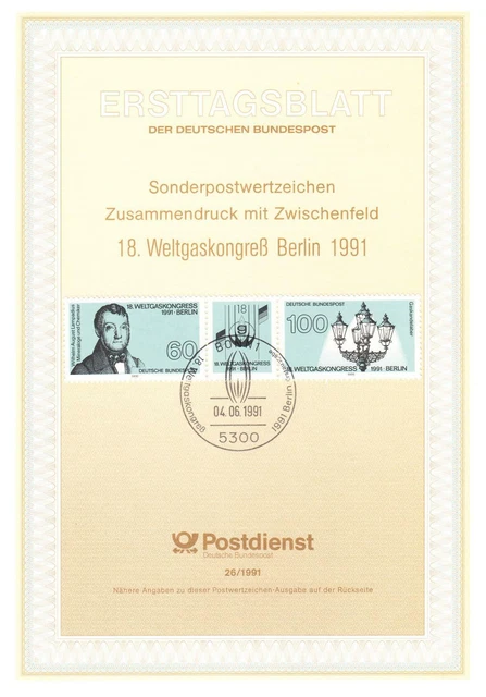 Bund ETB Nr. 26/1991 - 18. Weltgaskongreß Berlin 1991