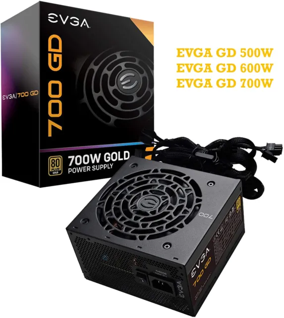 EVGA 500W 600W 700W GD, 80+ GOLD 700W, PSU Gaming Power Supply 5 Year Warranty