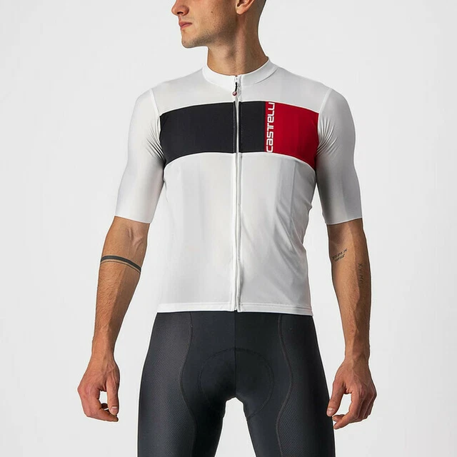 Castelli PROLOGO 7 JERSEY Fahrradtrikot Rennrad Trikot kurzarm weiß / black red
