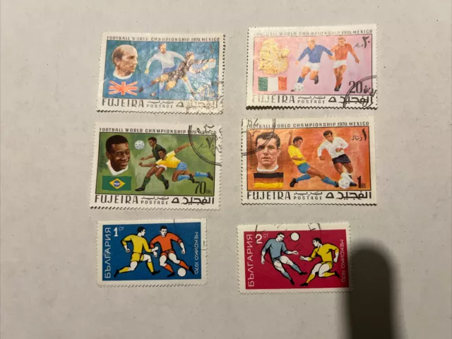 1970 Football World Cup Mexican Stamps Bobby Charlton Pele Beckenbauer