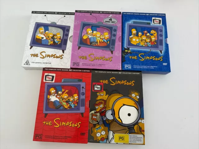 THE Simpsons DVD Bundle Lot of  5 Season's 1,3,4,5,6 Collectors editions