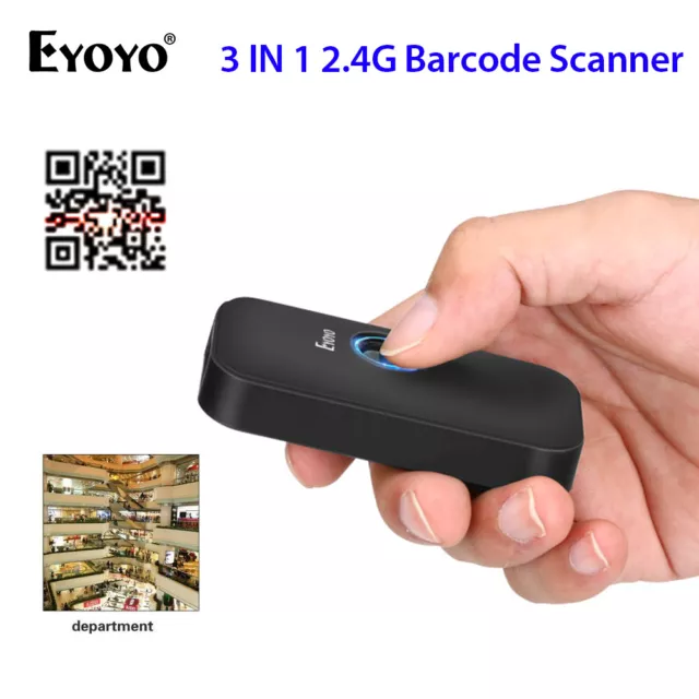 Eyoyo Mini Bluetooth 2D Barcode Scanner Wireless 1D QR Code Reader für Telefon