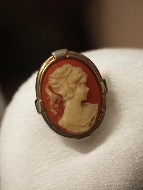 Broche Vintage En Porcelaine De Limoges – Camée Or – Modèle Ancien Numéroté 5501