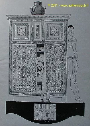 Publicite Ancienne Au Bucheron Rene Vincent Art Deco Design 1927 French Ad