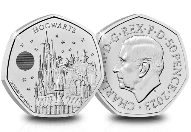 Harry Potter Scuola Hogwarts 2023 Moneta 50p Brillante Non In