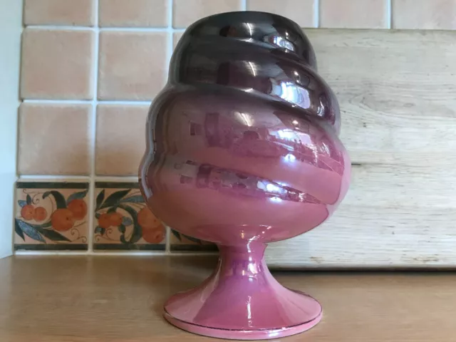 Maling Lustreware Stemmed Spiral Shaped Vase/Large Goblet - Height 21cms