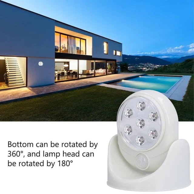 BIZTECHTRADING 360° Battery Operated Motion Sensor LED Security Light - Black/White