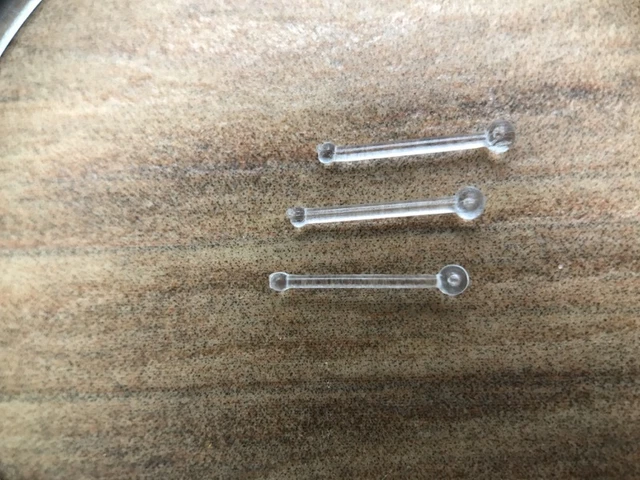 3 pc lot 20g (0.8MM) BIOPLAST NOSE BONE RETAINER STUDS RINGS NOSE STUD CLEAR