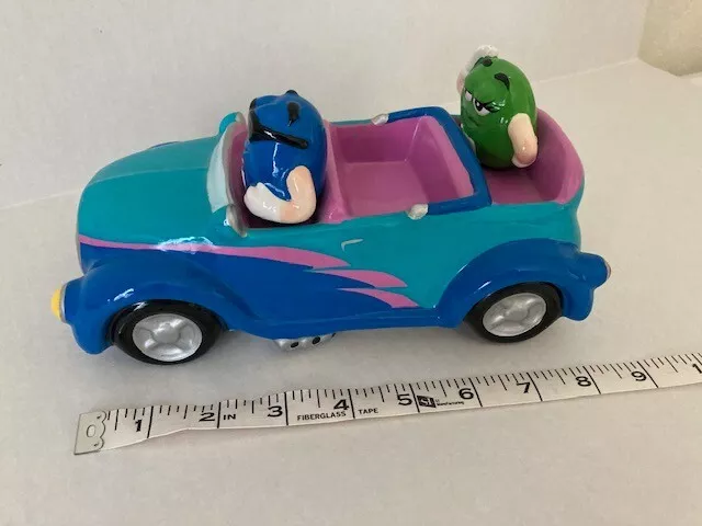 2003 M & M's Ceramic Sports Car Candy Dish, Blue, Pink, Green, No Chips
