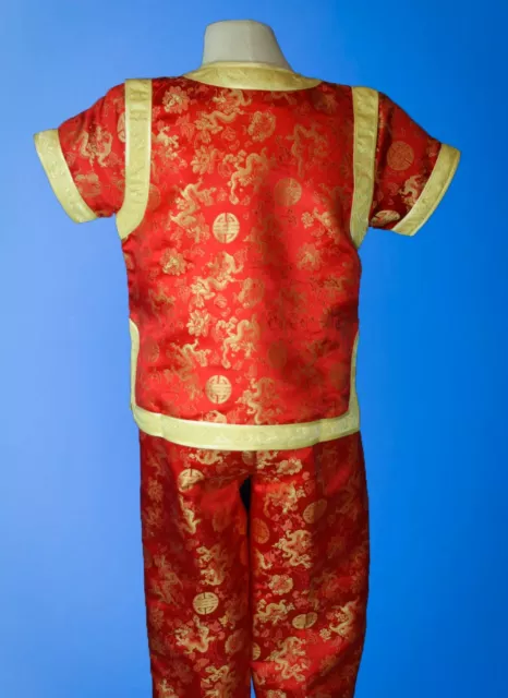 BNWT Boy Chinese New Year short sleeve dragon and longevity print set 2