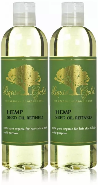 24 oz Premium Liquid Gold Hemp Seed Oil Refined Pure & Organic Skin Hair Health