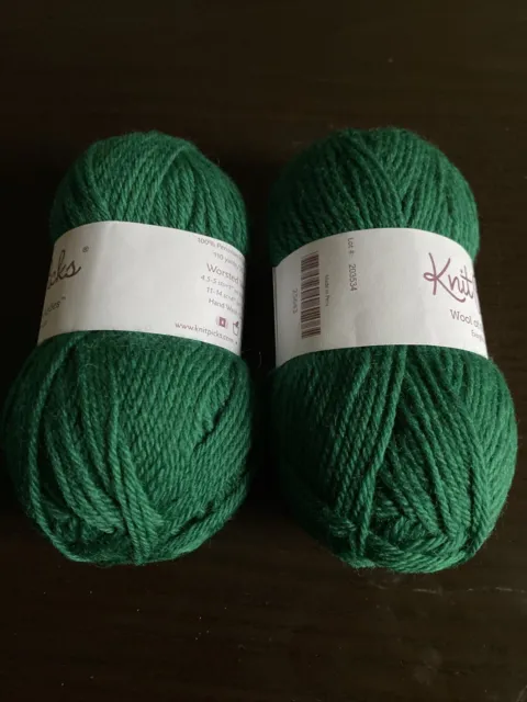 Knitpicks Wool of the Andes Burgundy Green Peruvian Highland Yarn Lot 2  Skeins