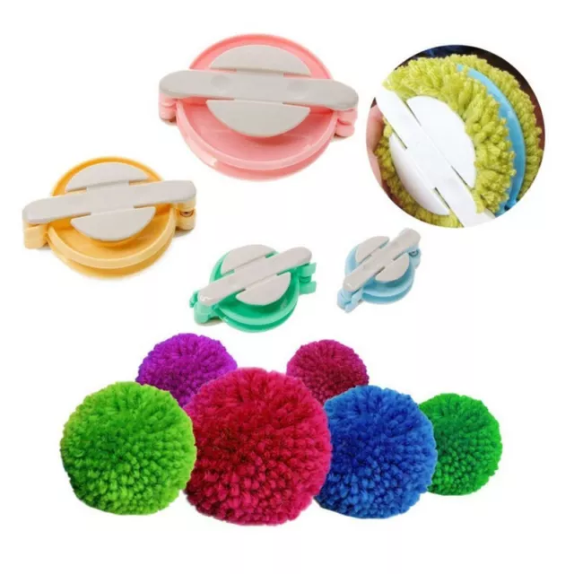 4 Size Pom pom Maker Fluff Ball Weaver Knit Needle DIY Tool Kit Bobble Craft