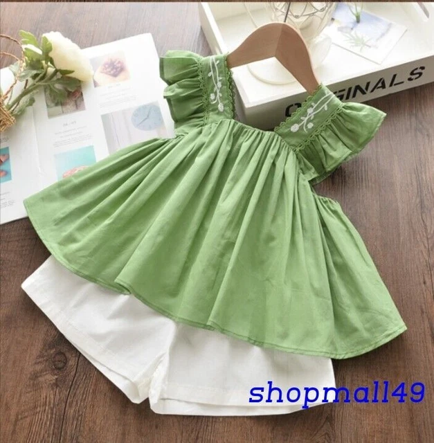 Girls Kids Set Summer Baby Outfits Tops Clothes Top Shorts Toddler Age 2-7 years 9