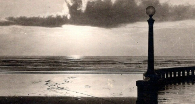 RPPC Seaside OR Sunset Beach Promenade Turnaround Oregon c1920 photo postcard P3