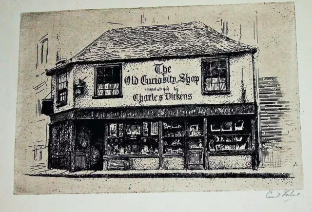 Etching "The Old Curiosity Shop" - Cecil Forbes Artist's Proof Vintage Dickens