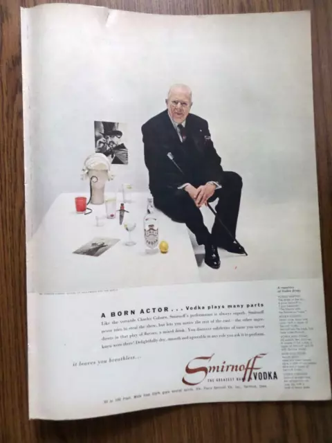 1953 Smirnoff Vodka Ad Charles Coburn Citizen of Hollywood & the World