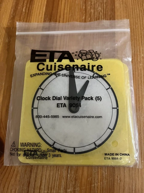 TEACHING RESOURCE:ETA CUISENAIRE Clock Dial Variety Pack Of 5 Math ...