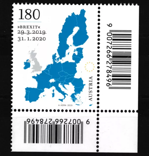 Brexit Stamp - Sondermarke Brexit Österreichische Post Postfrisch ** Eckrand