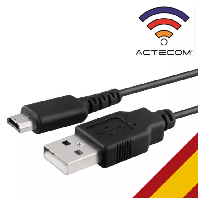 ACTECOM Cable de Carga USB para Nintendo DS Lite NDSL DSL Adaptador USB 1m aprox