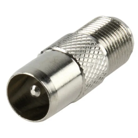 New F Female Socket To Coax Coaxial Male Plug Adapter Adaptor In-Line Connector