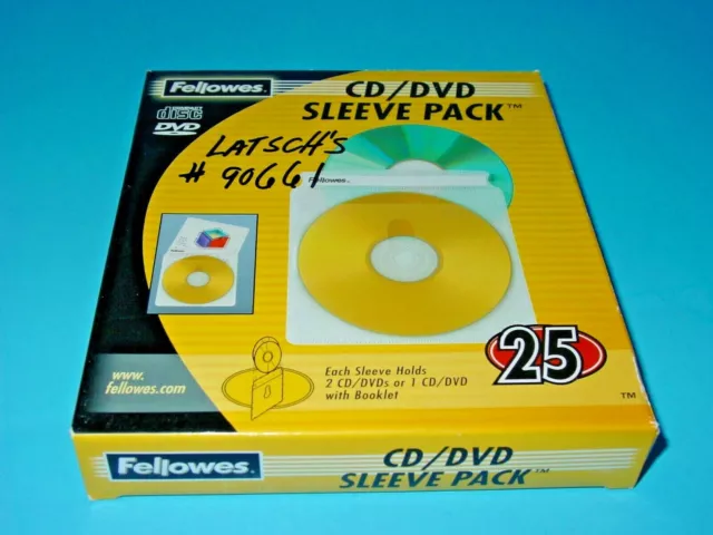 Fellowes CD/DVD Sleeve Pack Double Sided 25 Pack