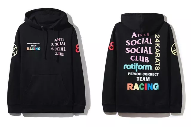 Sweat à capuche équipe de course Period Correct X Anti Social Club ASSC DS taille : L