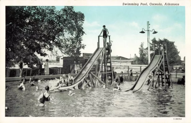 Swimming Pool Osceola Arkansas AR c1940 Postcard