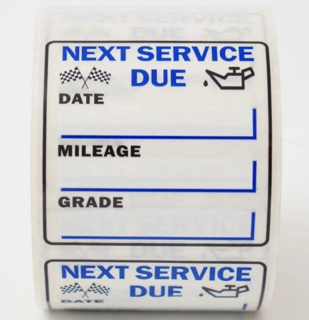 Oil Change Stickers 250 Pcs Per Roll-Service Reminder Stickers-2 inches x 2