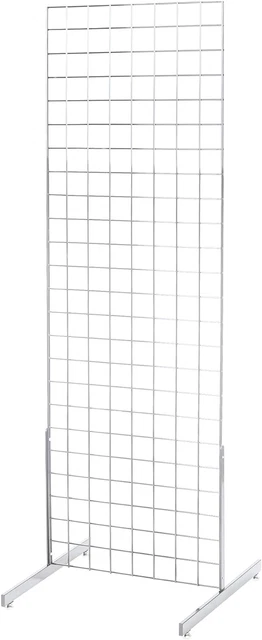 2 Ft X 6 Ft Chrome Standing Grid Screen - Includes Grid Panel and 2 Grid Legs -